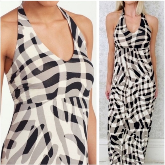 Tommy Bahama Chateau Fringe Halter Maxi Dress Sz Med 🦋 - Picture 3 of 12